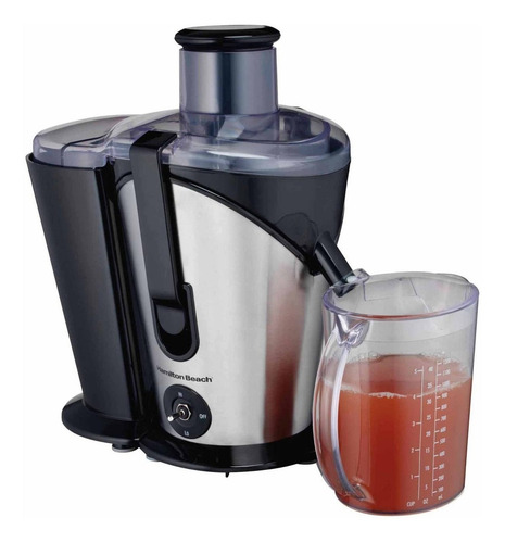 Imagen 1 de 2 de Extractor de jugos Hamilton Beach 67750 negro y plateado 120V con accesorios
