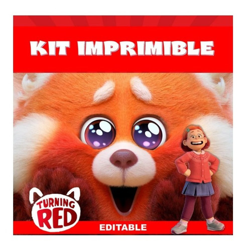 Kit Imprimible Turning Red 100% Editable