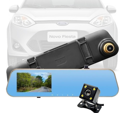 Retrovisor Camera Grav Frontal + Cam Traseira Ford Fiesta