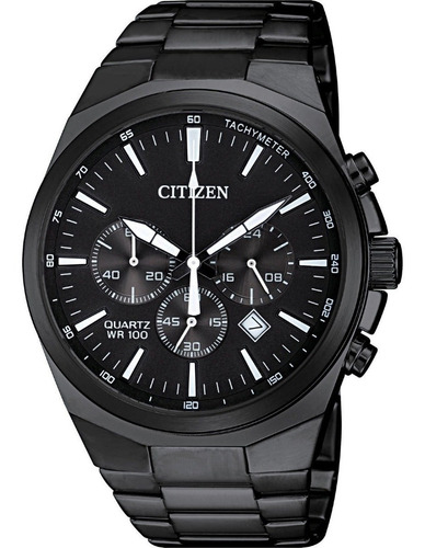 Citizen Quartz Chronograph Black Dial An8175-55e Color de la correa Negro Color del bisel Negro Color del fondo Negro