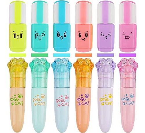 12 Marcadores Lindos Kawaii Pastel Colores Surtidos Patas