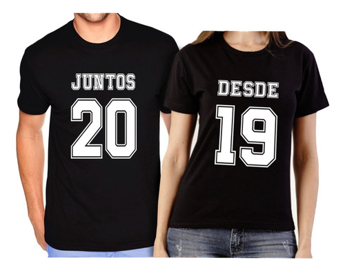 Polera Parejas Juntos Desde Personalizable 100% Algodón