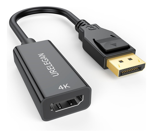 Urelegan Adaptador Displayport A Hdmi, Puerto De Pantalla 4k