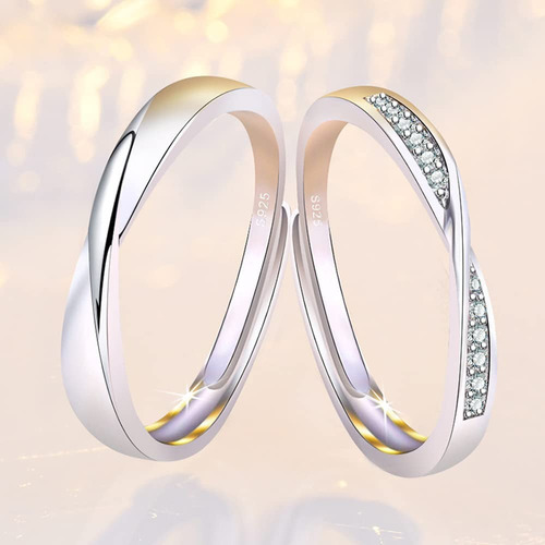 Imagen 4 de 6 de Anillos Plata Parejas Compromiso Amor Ilusion 925 Matrimonio