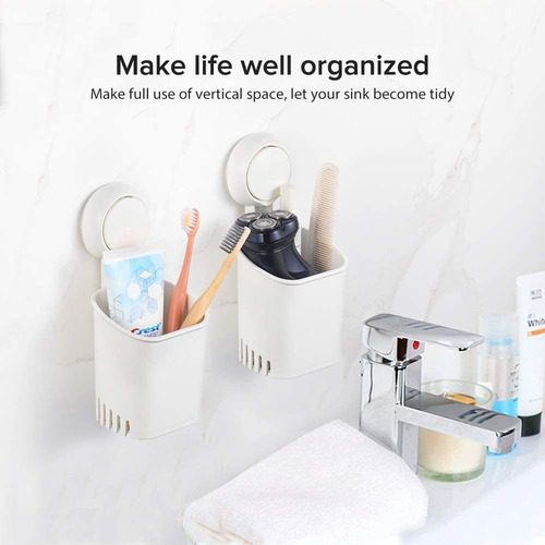 Lq Soporte Baño Con Ventosa Para Pasta Dientes Cepillo