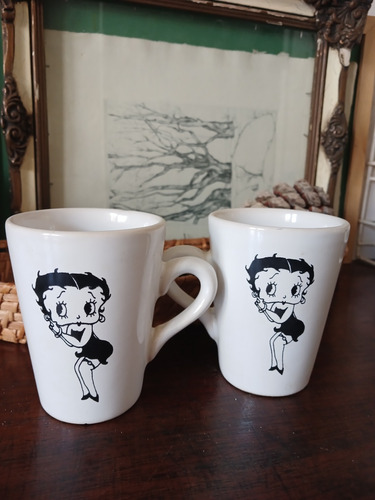 Lote X2 Tazas Cerámica Betty Boop Vintage 1990 Retro 