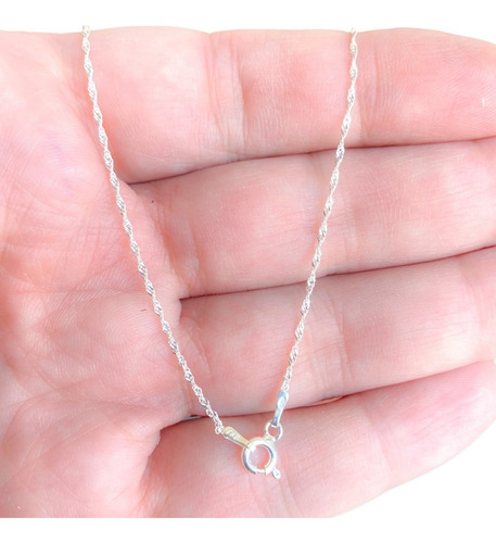 Cadena Collar De Plata 925 Finita Eslabón Modelo Singapur