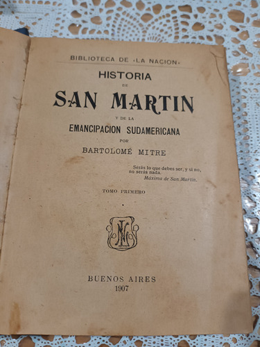 Historia De San Martin Tomó 1