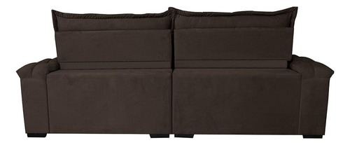 Sofá Retrátil 2,55m Cama Inbox Big Fresh. Com Softgel d40 Cor Café