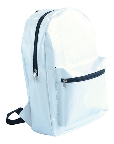 Imagen 1 de 10 de Mochila Ecológica Impermeable De Silobolsa Reciclada Blanca