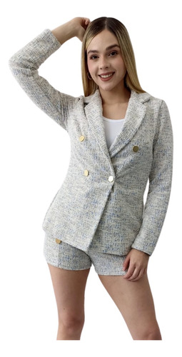 Set Blazer Y Short Formal Elegante Para Dama Traje 2 Piezas