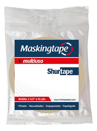 Cinta Masking Tape Multiuso (bolsa) 2 ½ X 55 Yd X 30 Rlls