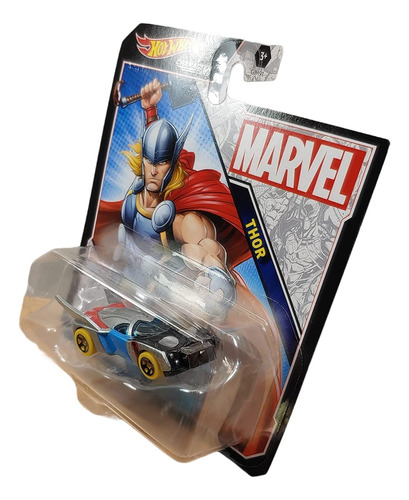 Hot Wheels Marvel Character Car Thor, Vehículo Fundido A Esc