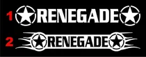 Comprar Calcomanía Parabrisas Jeep Renegade Estrella Militar 58 Cm.