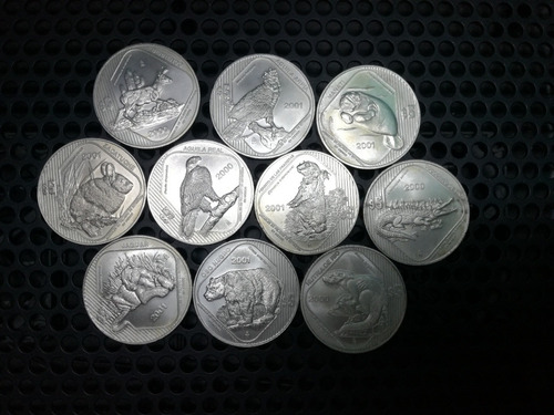 Colección 10 Monedas $5 Animales Peligro En Extinción México (Usado)