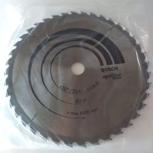 Hoja Disco Sierra Circular Bosch 254mm 40d Para Madera 901 Color Gris