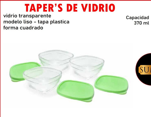 Taper De Vidrio X 3 Unid