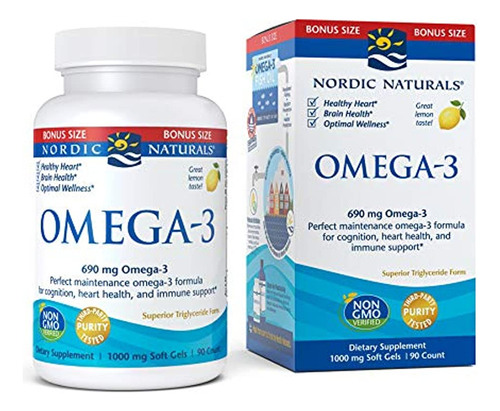 Nordic Naturals Omega-3, Sabor A Limón - 690 Mg Omega-3-90 G