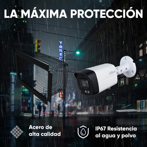 Dahua Cámara Bullet Hfw1209tlmn-plus-hera-g Con Protección Antivandálica Y Letrero Disuasivo Full Color De 2 Mp 1080p 2.8mm 108 Grados De Apertura Microfono Integrado Led 40mts Dwdr Hfw1209tlmn Ip67