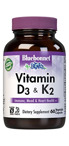Nutrición Bluebonnet Vitamina D3 Amp; K2, Libre De 8zn8w