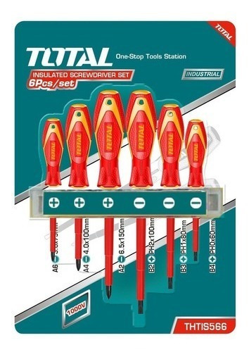 Set 6 Destornilladores 1000v Aislados Total Thtis566| Lintax