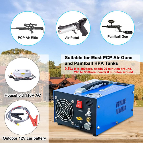 Compresor De Aire Pcp, Portátil 4500psi/30mpa, Libre De A...