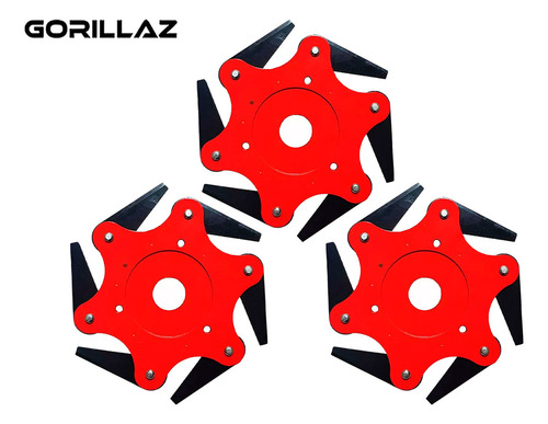 Kit 3 Lâminas Com 6 Pontas Discos Canivete Roçadeira Profissional Glr-6l Gorillaz