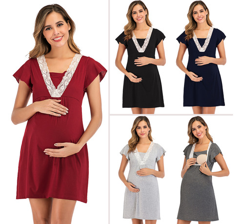 Pijama Multifuncional Para Amamantar Dress Pregnant