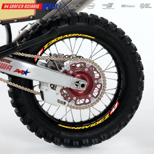 Calcos Para Llantas Enduro Motocross Mx Nombre Corredor