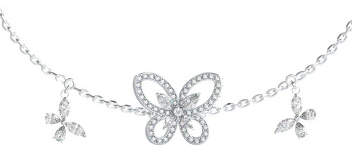 Pulsera Guess Plateado Mujer Acero Inoxidable Lily Diámetro 9 Cm Largo 18 Cm