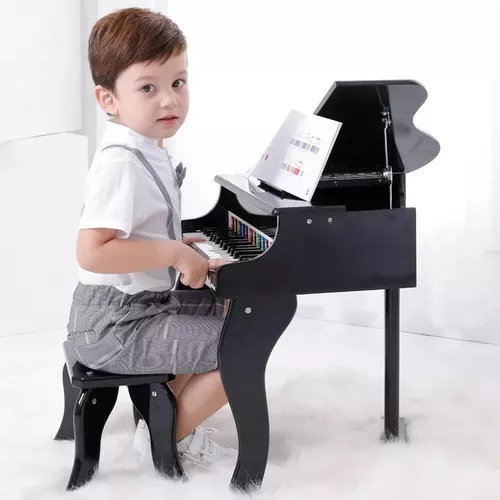 Mini Piano de Cauda Infantil - 30 Teclas - Turbinho - Cor Preto