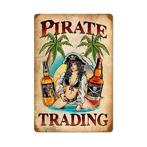 Letrero Vintage Hecho Ee. Uu. Pirate Trading Letrero De...