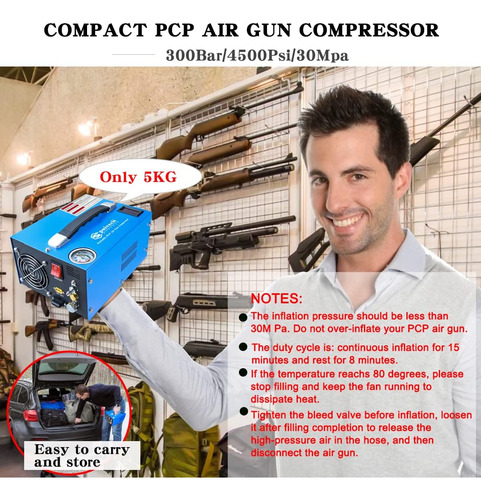 Compresor De Aire Pcp, Portátil 4500psi/30mpa, Libre De A...