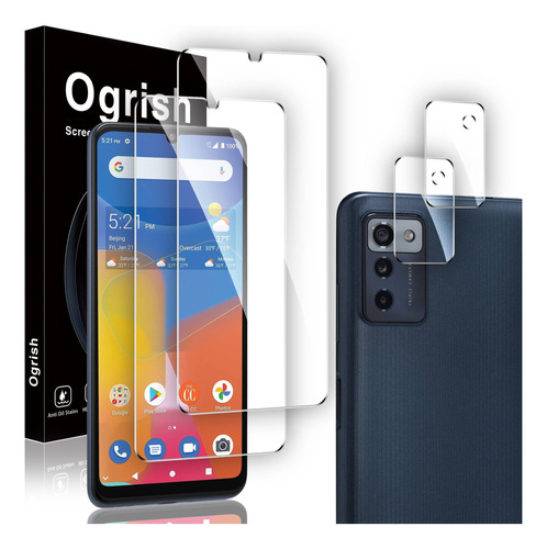 Ogrish [paquete De 2+2] Protector De Pantalla Para Zte Zmax