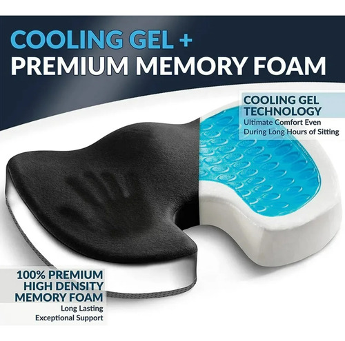 Cojín Coxis Ortopédico Premium Ergonómico Con Memory Foam