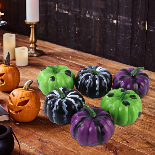 6 Piezas De Calabazas Artificiales Falsas Modelo De Mesa