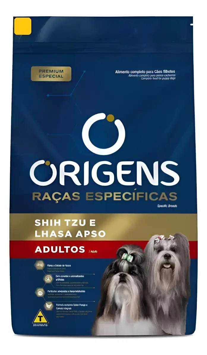 Ração Seca Origens Cão Adulto Shih Tzu Lhasa 3kg Nutrição Completa