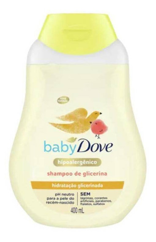 Shampoo Dove Baby Dove Shampoo De Glicerina Hidratação Glicerinada 200ml Baby Dove en garrafa de 400mL