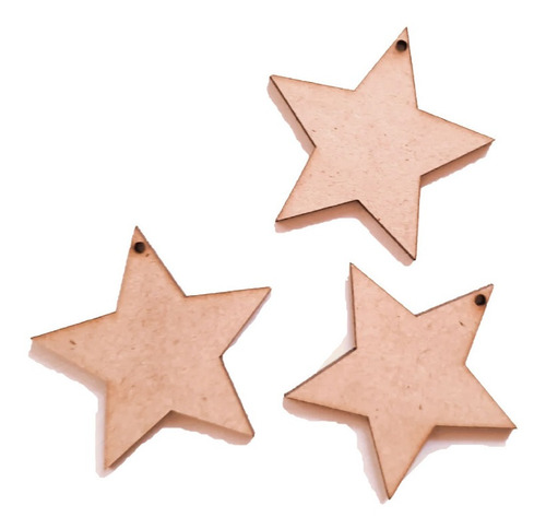 Estrellas / Corazones De Fibrofacil De 8cm Con Agujero  X 50