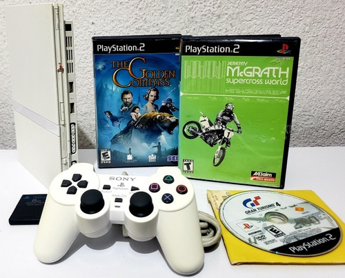 Consola Playstation 2 Slim White Ceramic + 6 Juegos