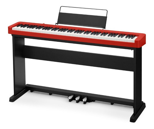 Imagen 3 de 7 de Piano Casio Digital Cdp-s160 Rojo