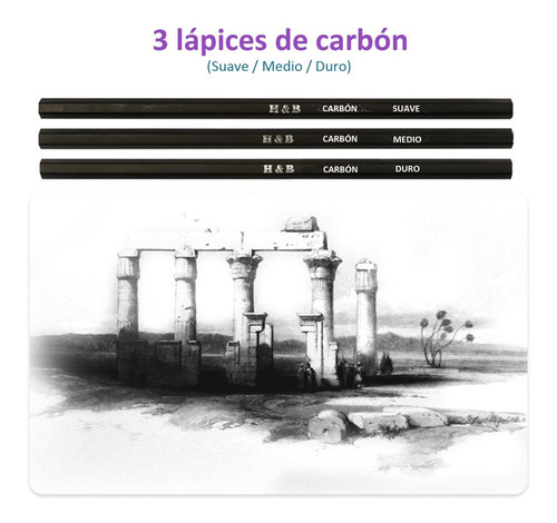 Imagen 6 de 10 de Set 145 Lápices De Dibujo De Colores Metálicos Grafito H&b