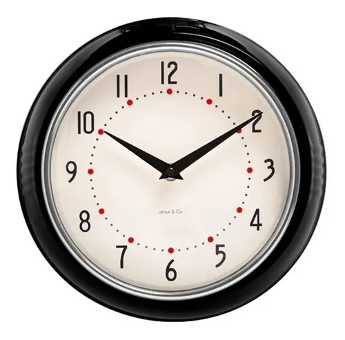 Reloj De Pared Retro 50 s Clock Vintage Met lico Silencioso