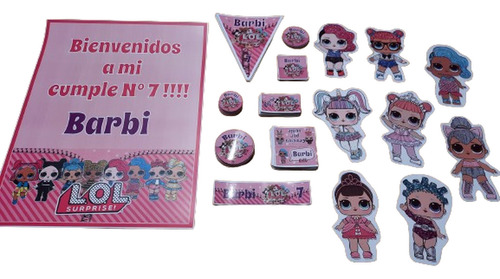 Lol Surprise Kit Cumple Banderín Invitación Stikcers Candy