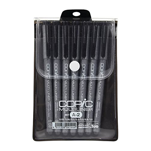 Rotuladores Mla2 Multiliner Inking Pen, Set A2, Negro