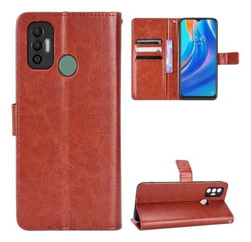 Funda De Piel Con Tapa Anticaída Para Tecno Spark 7t 7