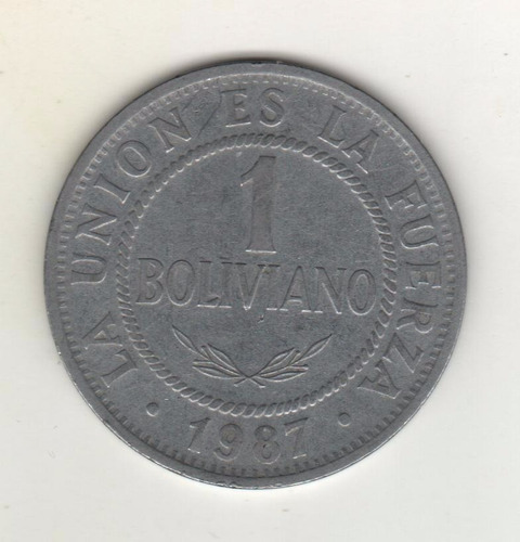 Bolivia Moneda De 1 Boliviano Año 1987 Km 205 - Xf-
