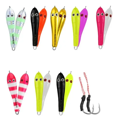 comprar Kit 8 Jumping Jig Sapinho 35g u002F 50g 16 Suporte Hook Albatroz