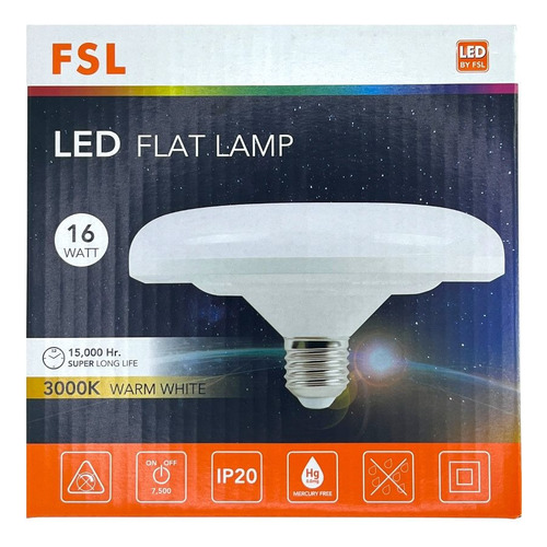 Ampolleta Led Tipo Flat 16w/e27 Luz Cálida - Luz Fria Fsl