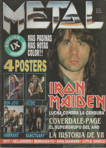 Revista * Metal * Nº 164 Año 1991 - Riff- Scorpions - V 8
